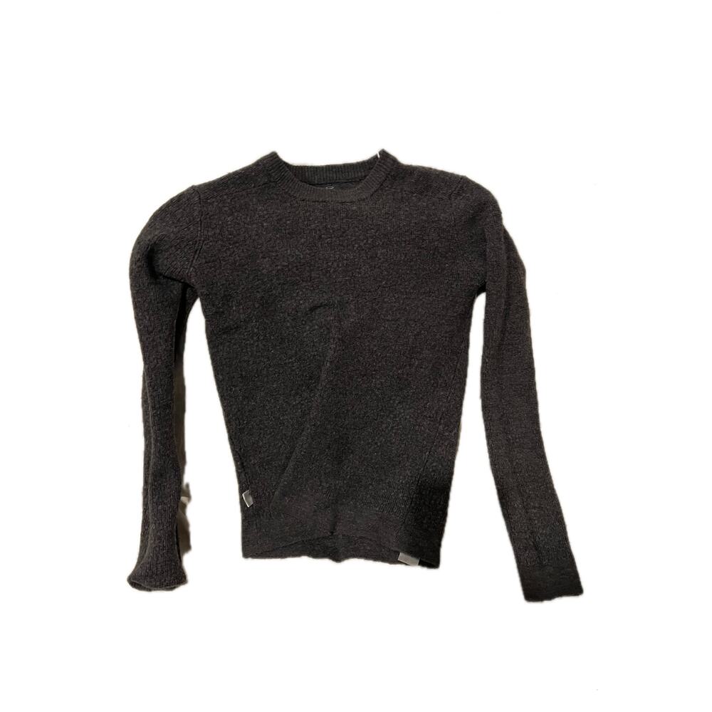 Meriwool Crew Neck Sweater Black Womans Small